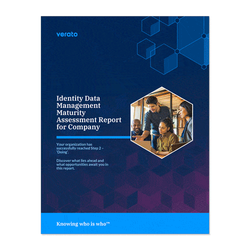 Animation showing the pages of the Identity Maturity Assessment Report