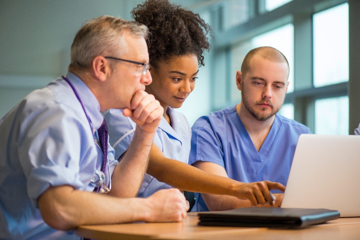 Clinicians review AI search results for their provider data accuracy.