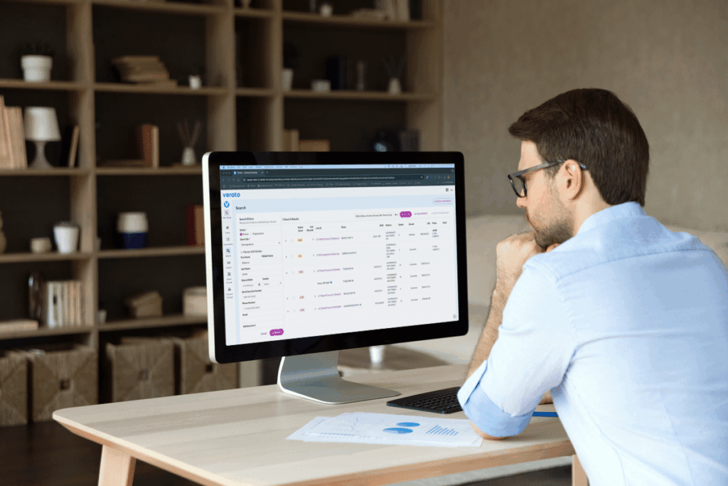 A care coordinator searches patient and provider identities on Verato MDM Cloud.